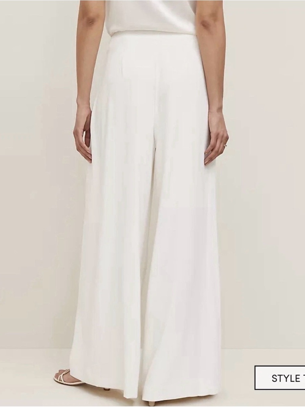 NEW Ivory Creamy White ANN TAYLOR Triple Pleat Palazzo Wide Leg Pants 4 NWT - Picture 3 of 3